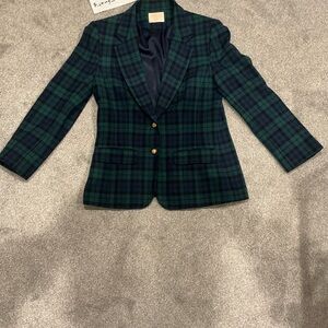 Vintage Pendleton 100% Virgin Wool Tartan Plaid 2- Button Jacket Women Sz 12